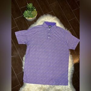 FootJoy purple and white print golf polo sz XL